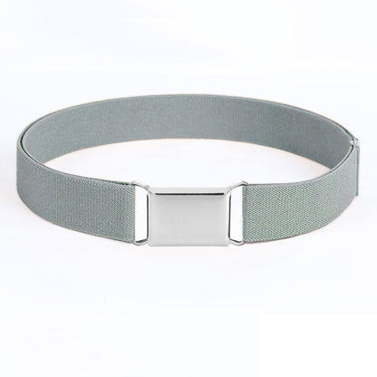 Comfortable Women Adjustable Elastic Stretch Belt, Invisible Waist Belt for Jeans Pants, Dress Square Easy Buckle