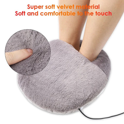 USB Winter Electric Foot Heating Pad Soft Plush Under Desk Warmer