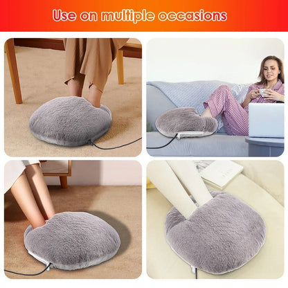 USB Winter Electric Foot Heating Pad Soft Plush Under Desk Warmer