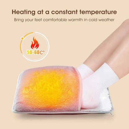 USB Winter Electric Foot Heating Pad Soft Plush Under Desk Warmer