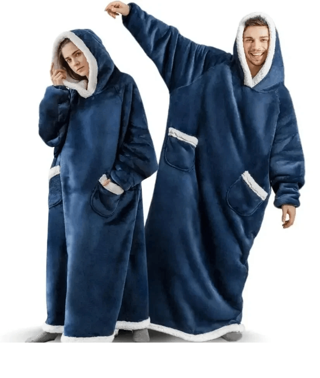 CozyWrap Super-Long Flannel Blanket Hoodie Oversized Wearable Blanket