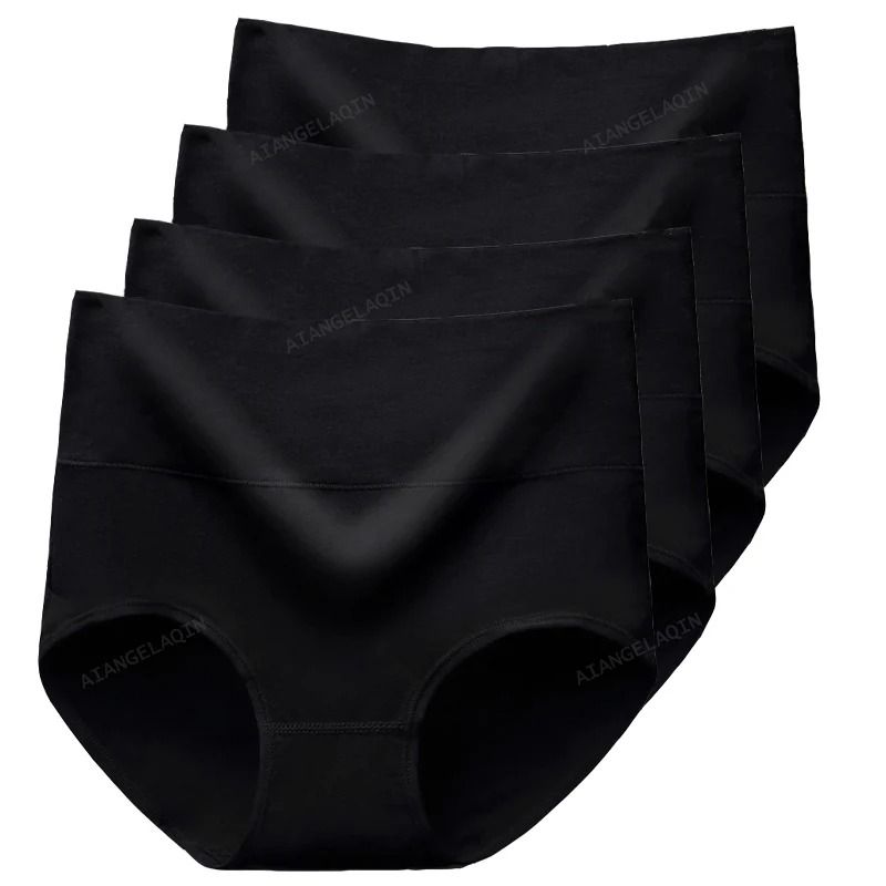 4-Pack High Waist Cotton Panties for Women – Slimming, Comfortable, and Breathable