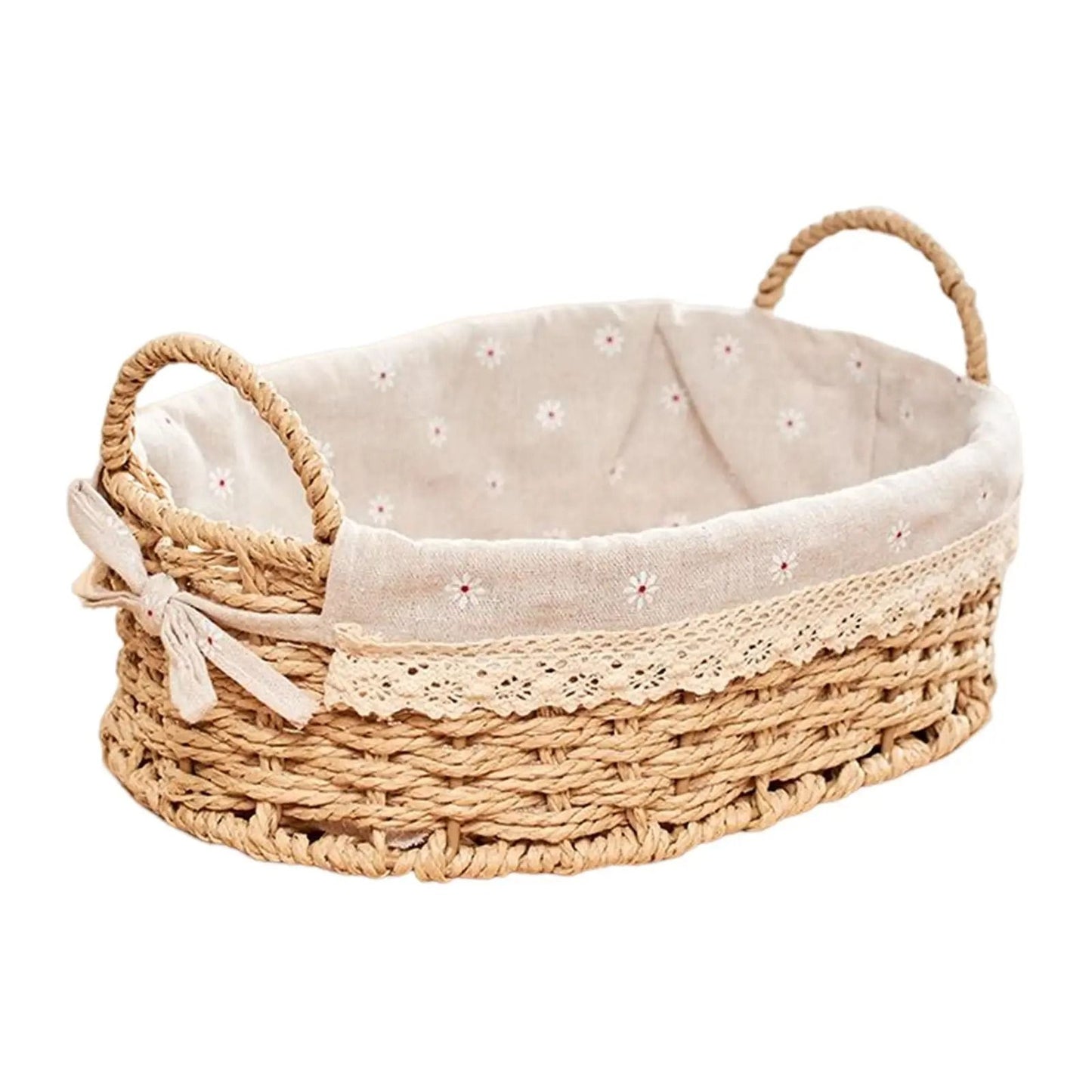 Woven Hand-Natural Storage Basket with Handles
