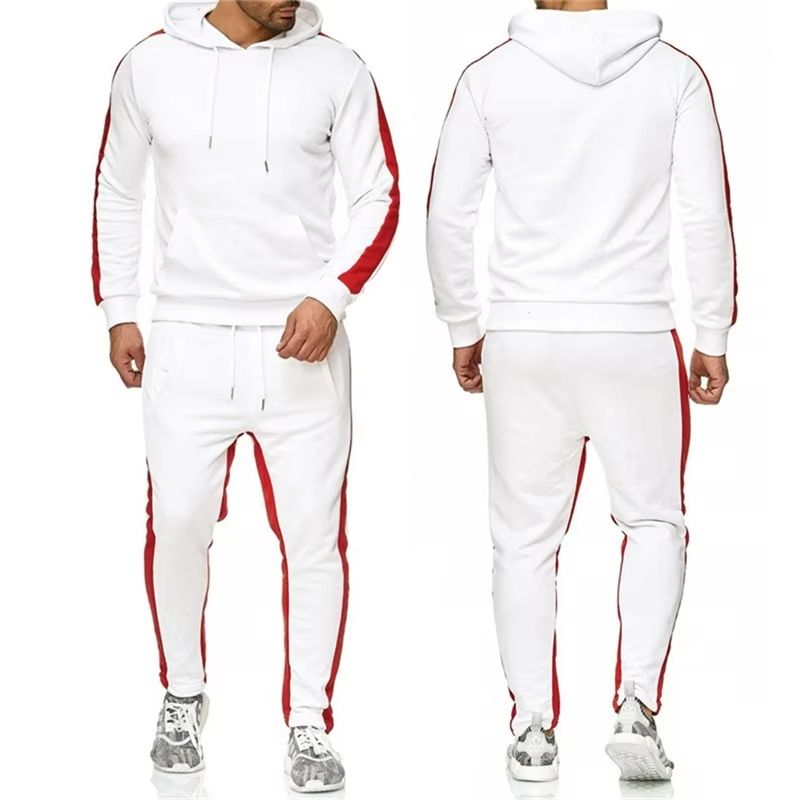 Men's Color Block Winter Tracksuit – Warm, Breathable 2-Piece Sportswear Set