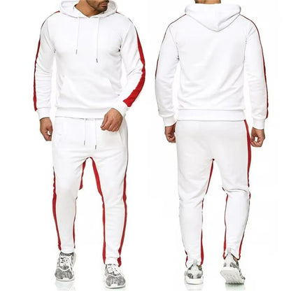 Men's Color Block Winter Tracksuit – Warm, Breathable 2-Piece Sportswear Set