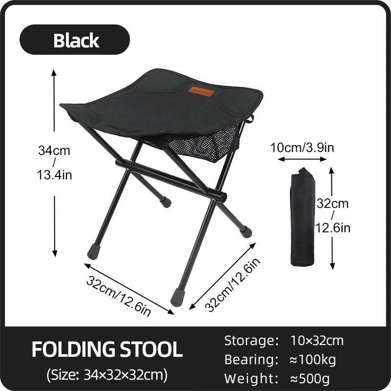 Compact Portable Folding Stool Ultralight Aluminum Alloy Mini Chair for Camping Fishing and Picnics