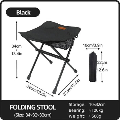 Compact Portable Folding Stool Ultralight Aluminum Alloy Mini Chair for Camping Fishing and Picnics