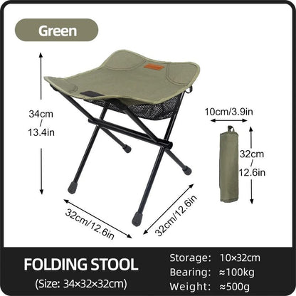 Compact Portable Folding Stool Ultralight Aluminum Alloy Mini Chair for Camping Fishing and Picnics