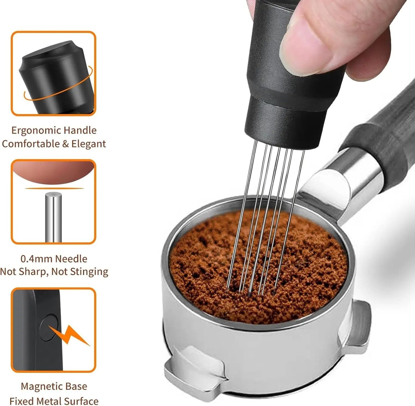 Magnetic Espresso Distribution Tool for Smooth Extraction