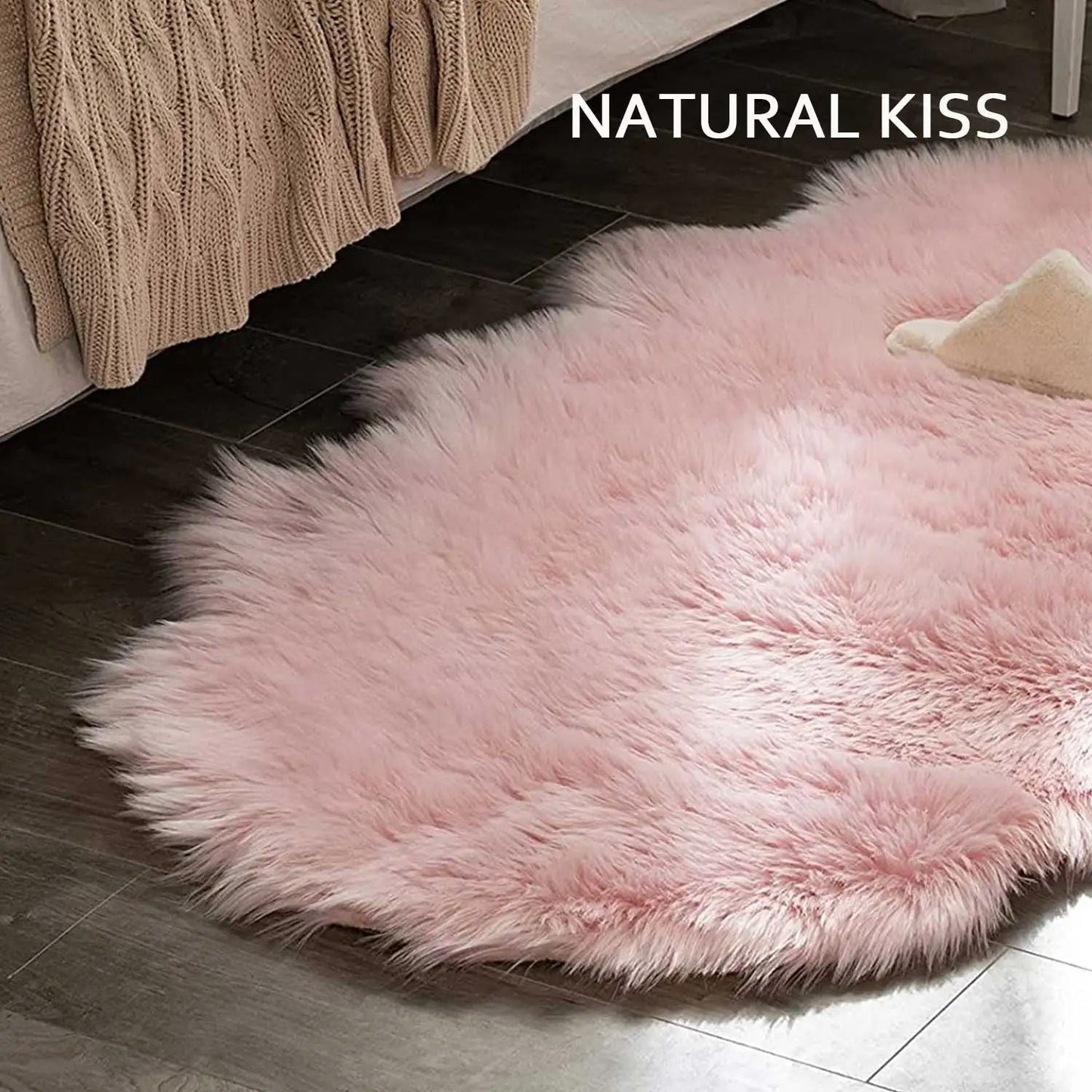 Faux Sheepskin Fur Soft Carpet Washable Fluffy Rug for Floor or Furniture