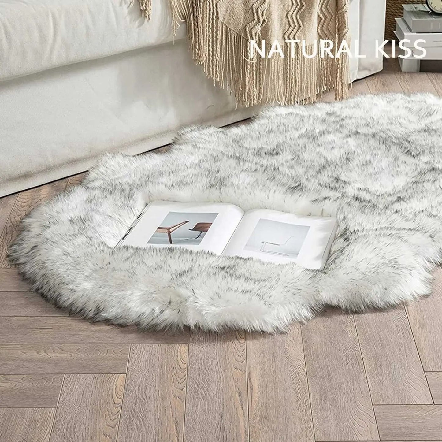 Faux Sheepskin Fur Soft Carpet Washable Fluffy Rug for Floor or Furniture