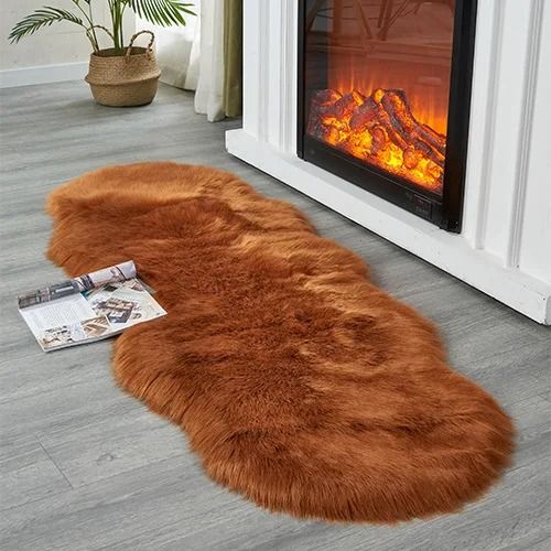 Faux Sheepskin Fur Soft Carpet Washable Fluffy Rug for Floor or Furniture