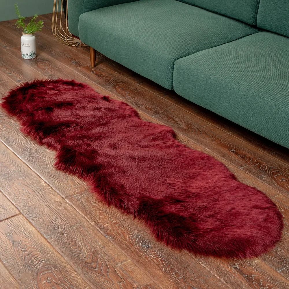 Faux Sheepskin Fur Soft Carpet Washable Fluffy Rug for Floor or Furniture
