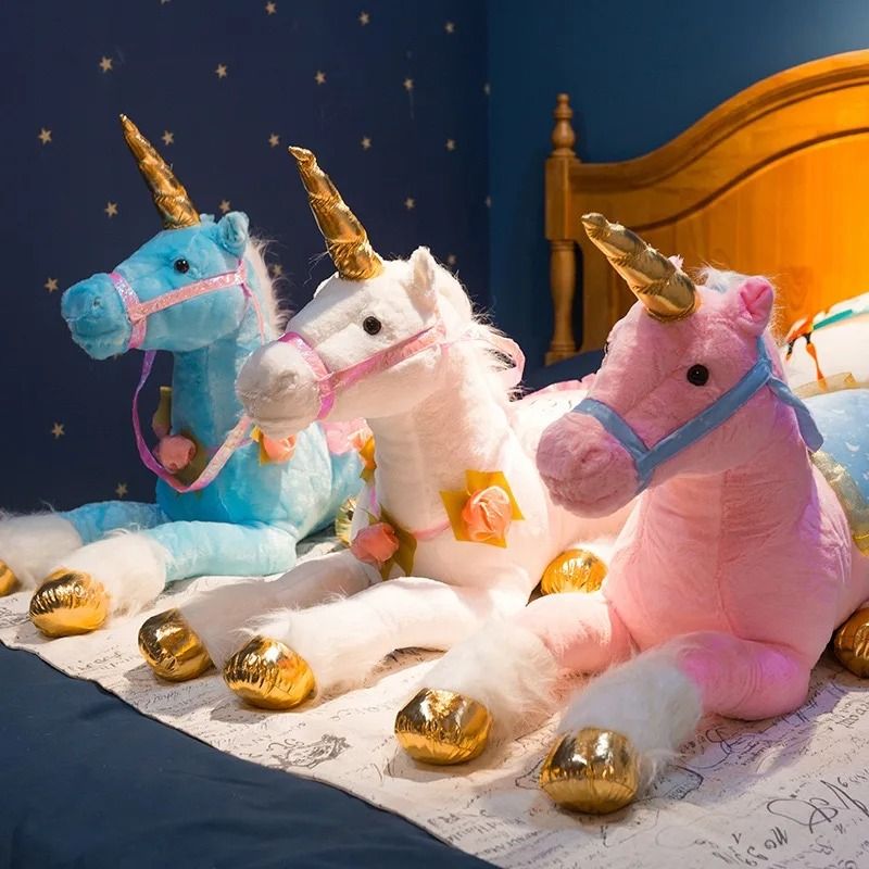 Large 100 cm Unicorn Plush Toy Soft Stuffed Animal for Kids
