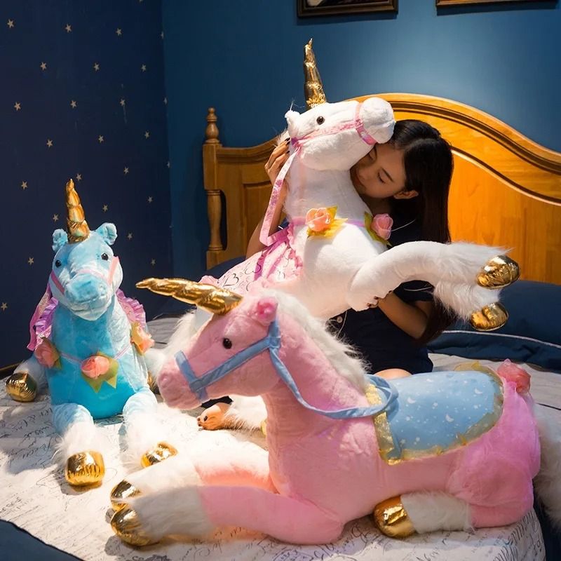 Large 100 cm Unicorn Plush Toy Soft Stuffed Animal for Kids