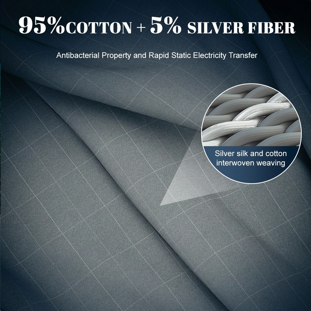 Organic Cotton Grounding Fitted Sheet with Silver Fiber Enhanced Wellness