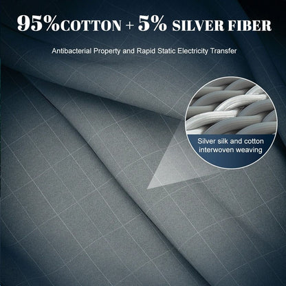Organic Cotton Grounding Fitted Sheet with Silver Fiber Enhanced Wellness