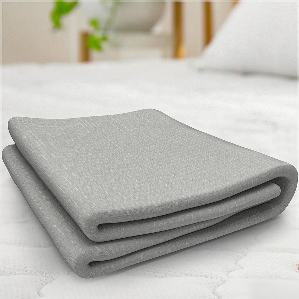 Organic Cotton Grounding Fitted Sheet with Silver Fiber Enhanced Wellness