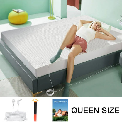 Organic Cotton Grounding Fitted Sheet with Silver Fiber Enhanced Wellness