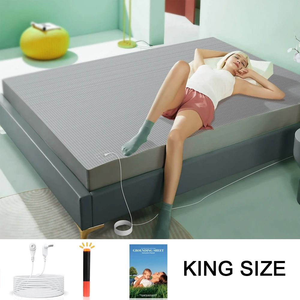 Organic Cotton Grounding Fitted Sheet with Silver Fiber Enhanced Wellness