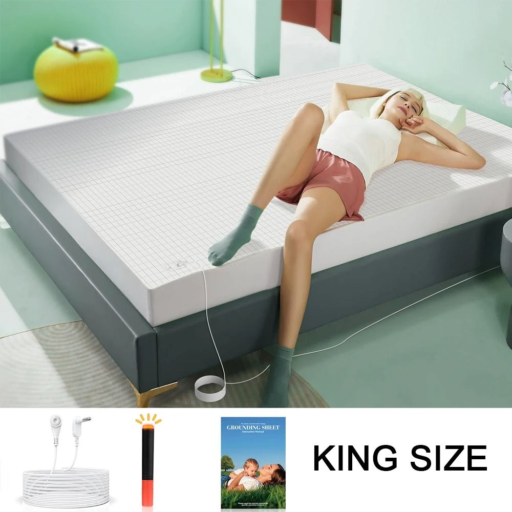 Organic Cotton Grounding Fitted Sheet with Silver Fiber Enhanced Wellness