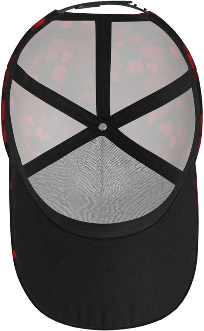 Valentine Day Hearts Baseball Cap, Cute Adjustable Red Hat for Men Women, Fashion Sun Hat for Gifts
