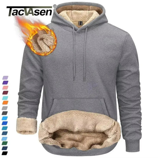 Mens Sherpa Lined Pullover Hoodie Fleece Sweatshirt