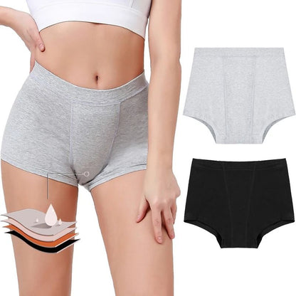 High Waist Cotton Menstrual Boxer Shorts for Women