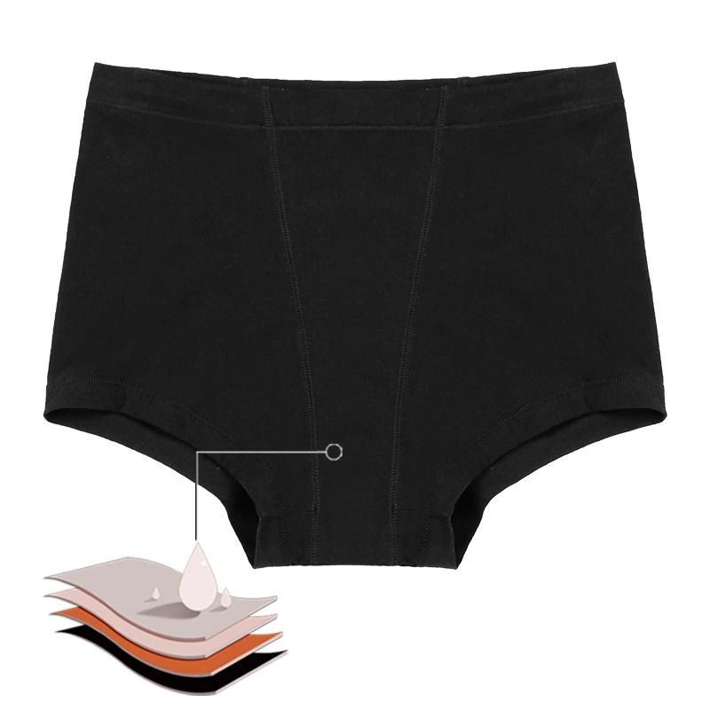 High Waist Cotton Menstrual Boxer Shorts for Women