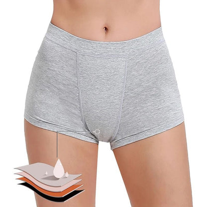 High Waist Cotton Menstrual Boxer Shorts for Women