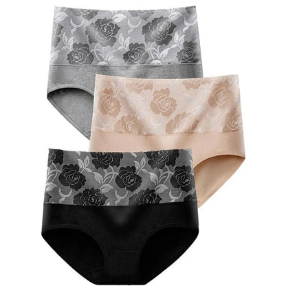 Womens Plus Size High Waist Cotton Panties 3 Pack M to 5XL