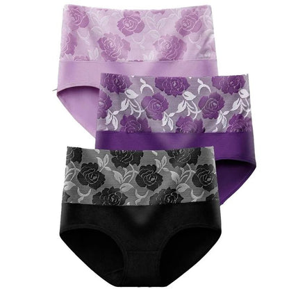 Womens Plus Size High Waist Cotton Panties 3 Pack M to 5XL