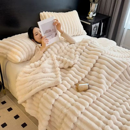 CozyStripes Thickened Multifunctional Throw Blanket
