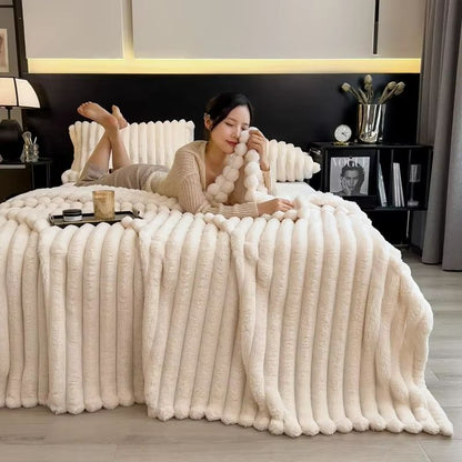 CozyStripes Thickened Multifunctional Throw Blanket