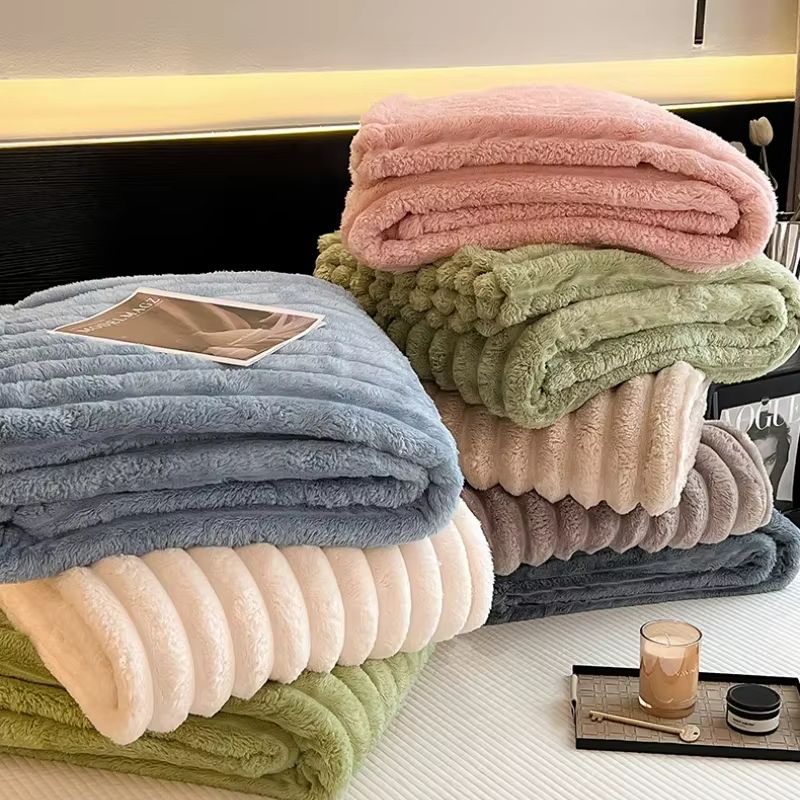 CozyStripes Thickened Multifunctional Throw Blanket