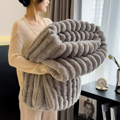 CozyStripes Thickened Multifunctional Throw Blanket