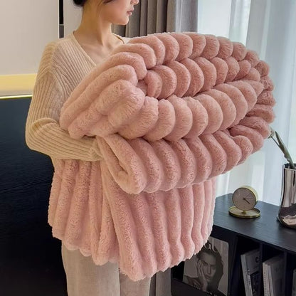 CozyStripes Thickened Multifunctional Throw Blanket