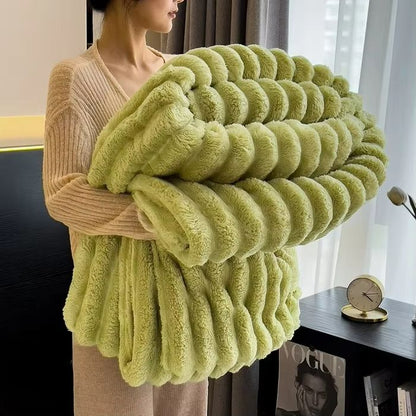 CozyStripes Thickened Multifunctional Throw Blanket