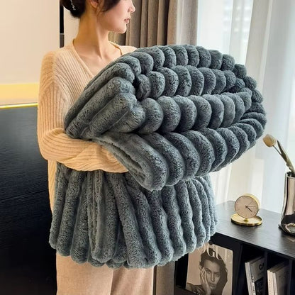 CozyStripes Thickened Multifunctional Throw Blanket