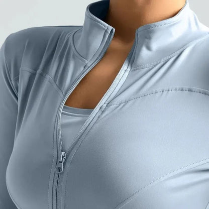 Women Lightweight Zip Up Running Jacket Quick Dry Yoga Top
