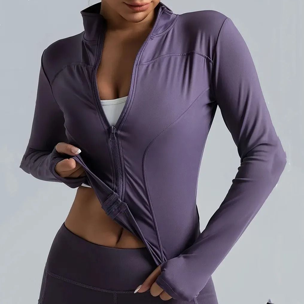 Women Lightweight Zip Up Running Jacket Quick Dry Yoga Top