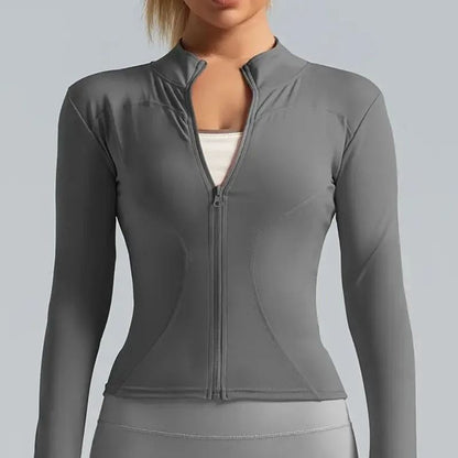 Women Lightweight Zip Up Running Jacket Quick Dry Yoga Top