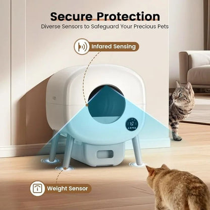 Extra Large Automatic Self-Cleaning Litter Box with App Control and Ambient Light