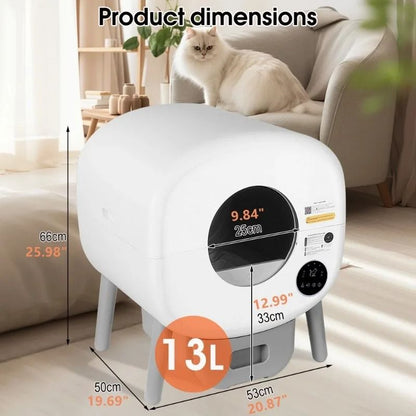 Extra Large Automatic Self-Cleaning Litter Box with App Control and Ambient Light