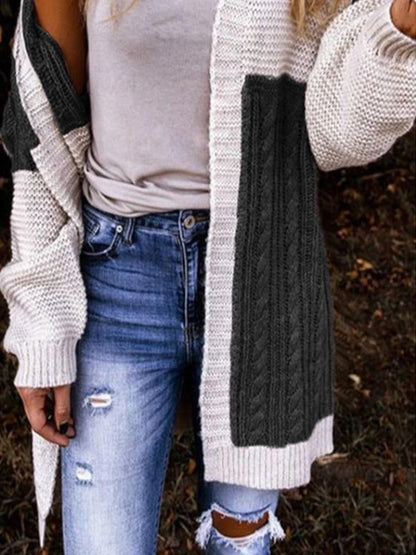 Womens Gradient Knit Cardigan Sweater Long Sleeve Warm Winter Coat
