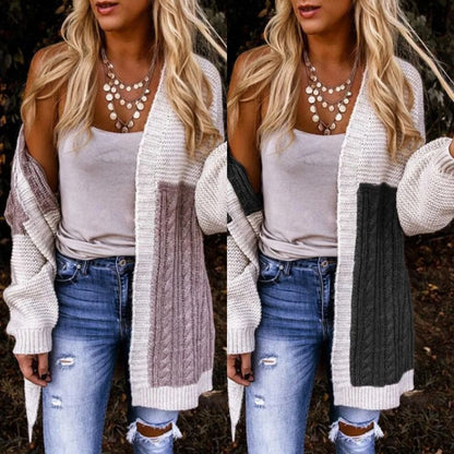 Womens Gradient Knit Cardigan Sweater Long Sleeve Warm Winter Coat