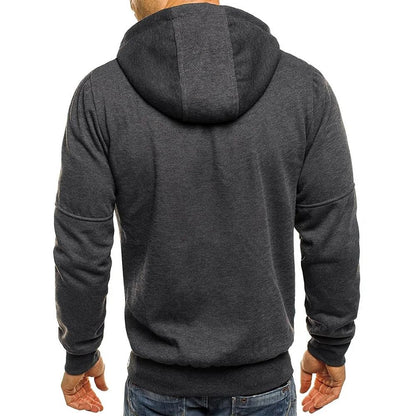 Mens Slim Fit Zipper Hooded Sweatshirt Lightweight Casual Sports Jacket