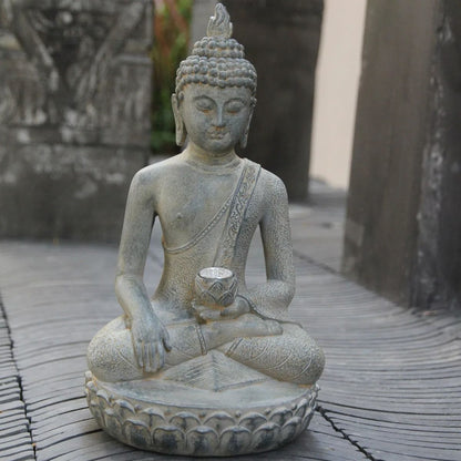 Zen Inspired Solar Buddha Statue for Outdoor Garden and Entryway Decor