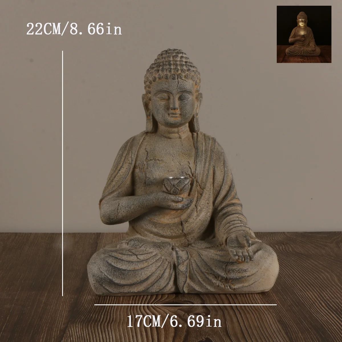 Zen Inspired Solar Buddha Statue for Outdoor Garden and Entryway Decor