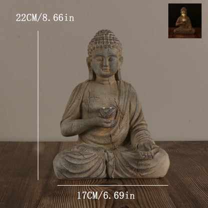 Zen Inspired Solar Buddha Statue for Outdoor Garden and Entryway Decor